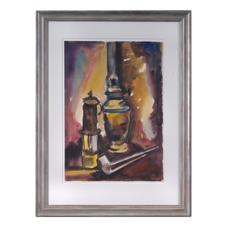 Heinrich Siepmann, Lamp, Watercolor on Paper, 1985 For Sale