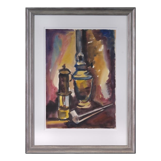 Heinrich Siepmann, Lamp, Watercolor on Paper, 1985 For Sale