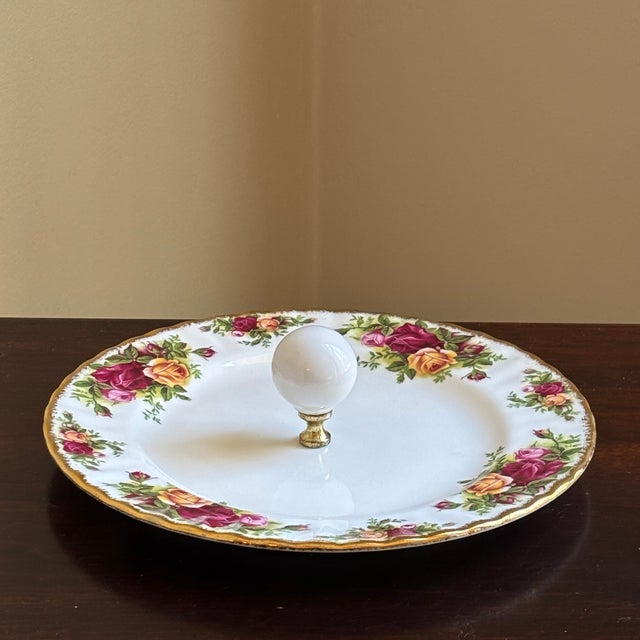 Vintage English Bone China Handled Serving Plate For Sale In Baltimore - Image 6 of 13