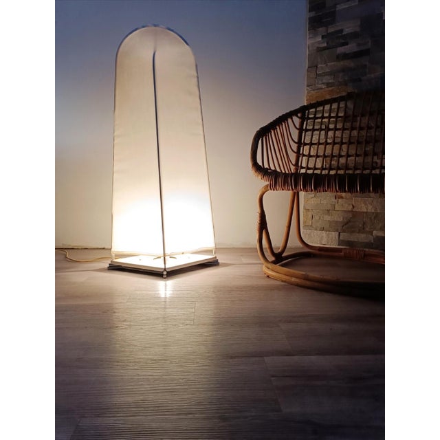 Kazuki floor lamp, an iconic piece designed by Kazuhide Takahama for Sirrah. Italy, 1970. It is distinguished by its clean...