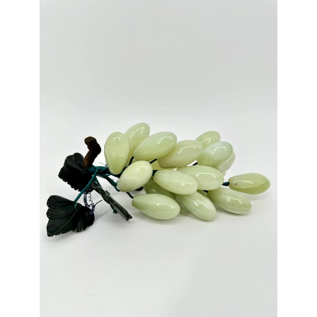 1950s Vintage Mid-Century Carved Jade Grape Cluster For Sale - Image 5 of 7