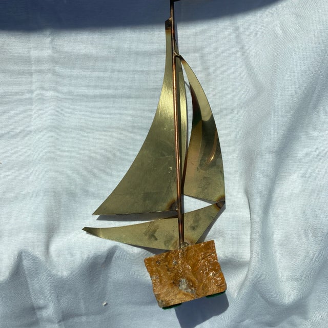 1990s Mario Jason Brass Sailboat Sculpture For Sale - Image 4 of 7