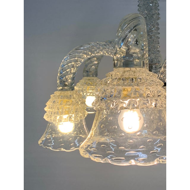 Glass Barovier E Toso Chandelier, 1960s, Murano, Rostrato from Barovier & Toso, 1950s For Sale - Image 7 of 9