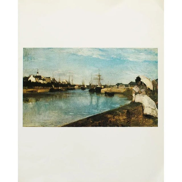 An excellent full-color print after Impressionist painting "The Harbor at Lorient" by Berthe Morisot. Comes from a Limited...