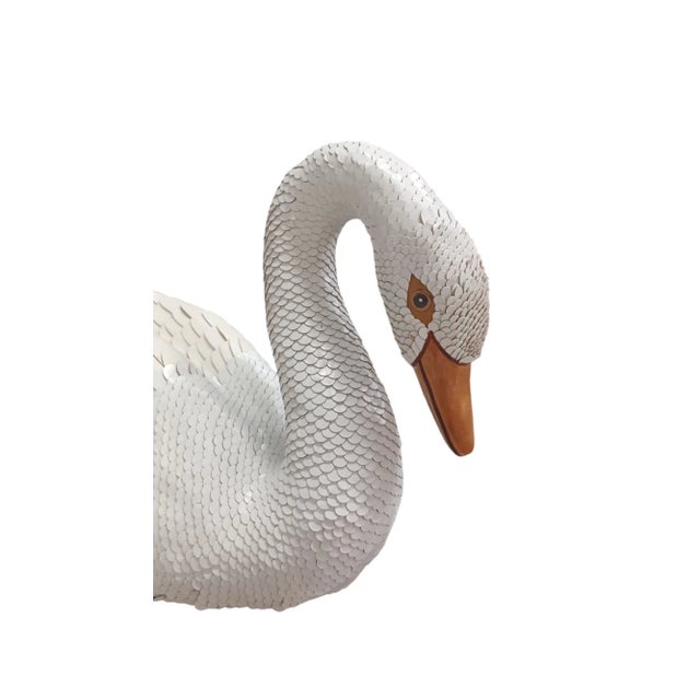Vintage Late 20th Century Leather Swan Sculpture by