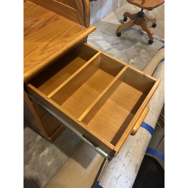 Artisan Amish-Crafted Solid Wood Desk & Chair Set (Ohio, C. 2000) For Sale - Image 13 of 18