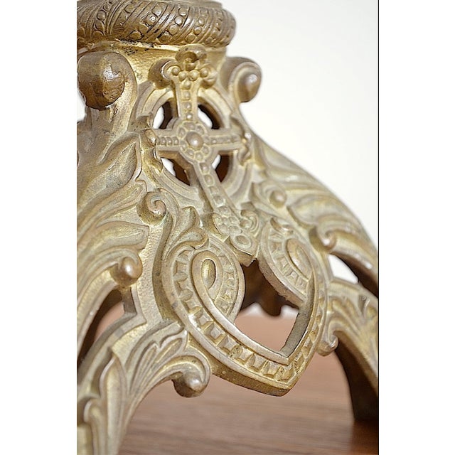 Metal Antique Candlestick in Brass, 1880s For Sale - Image 7 of 9