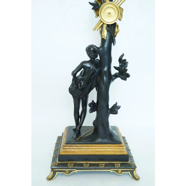 Black Neoclassical Bronze Two-Tone Figural Candelabra - A Pair For Sale - Image 8 of 9