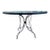 1970s Mid-Century Modern Woodard Style Black Wrought Iron Mesh and Glass Patio Dining Table For Sale