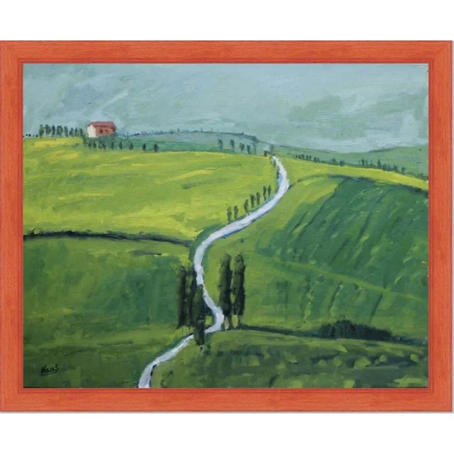 Green Contemporary Tuscan Landscape (Original Oil Painting) For Sale - Image 8 of 9
