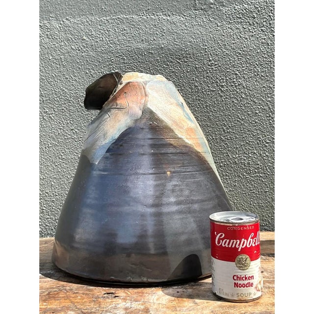 Vintage Abstract Ceramic Vase For Sale - Image 4 of 12