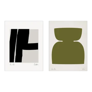 Contemporary Minimalist Abstract Giclee Prints - a Pair