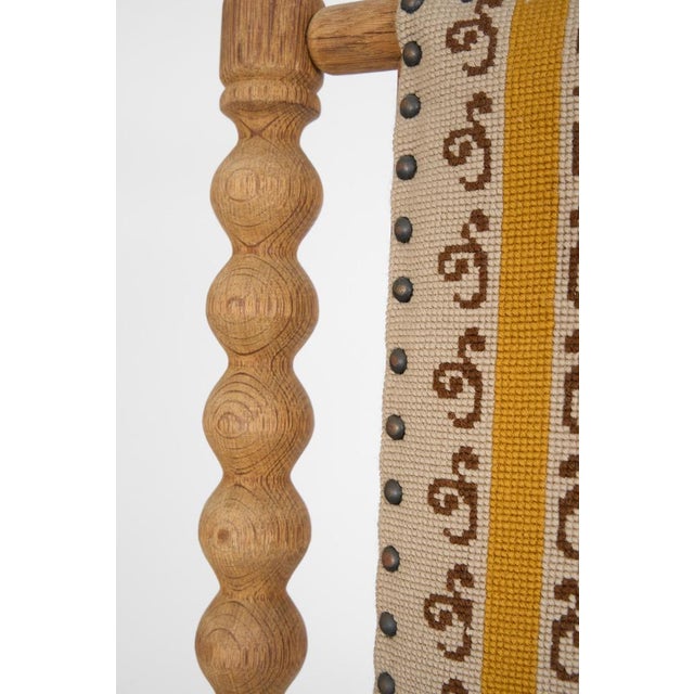 Brown Scandinavian Rocking Chair in Oak with Turned Details, 1960s For Sale - Image 8 of 10