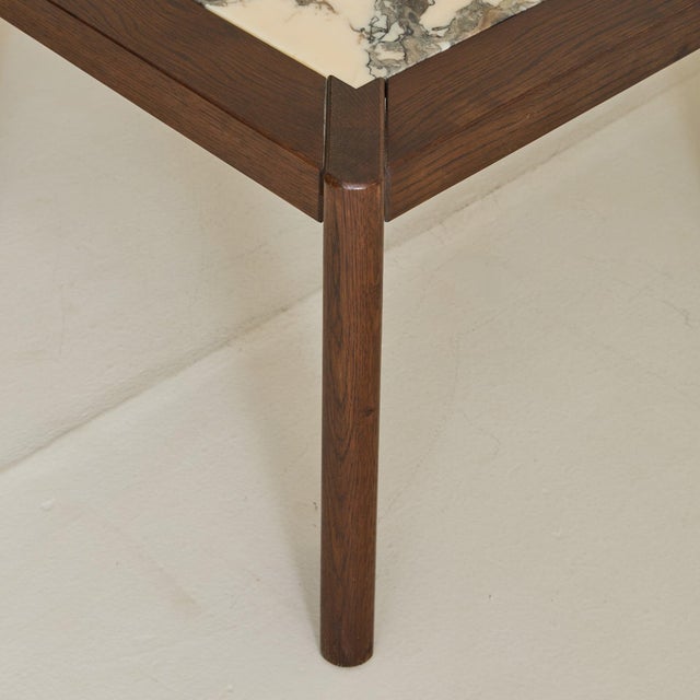 Belgian Marble + Oak Side Table, 1976 - 2 Available For Sale - Image 11 of 11