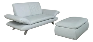 Leather Two-Seater Sofa and Ottoman from Koinor Rossini, Set of 2