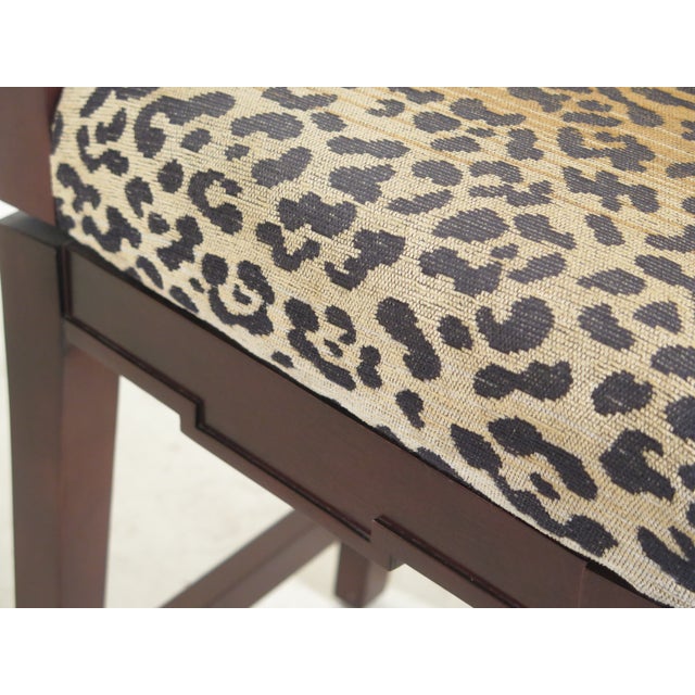 Hancock & Moore Leopard Print Counter Height Swivel Chairs a Pair