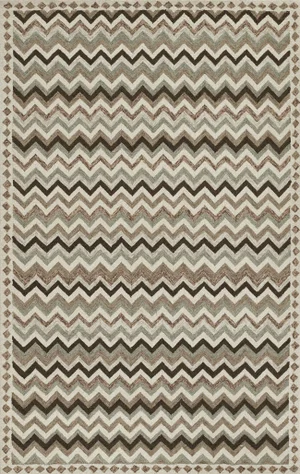 Erin Gates by Momeni Abbot Neutral Chevron Wool Rug 2' X 3'