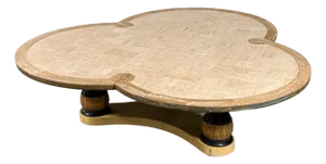 Maurice Bailey for Monteverdi Young Tessellated Travertine Trefoil Coffee Table c.1970s
