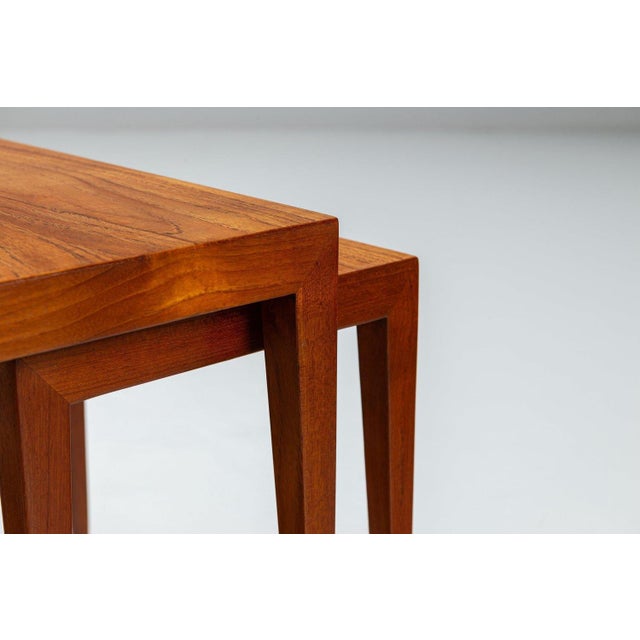 Nesting Tables in Teak attributed to Severin Hansen for Haslev, Denmark, 1960, Set of 3 For Sale - Image 12 of 14