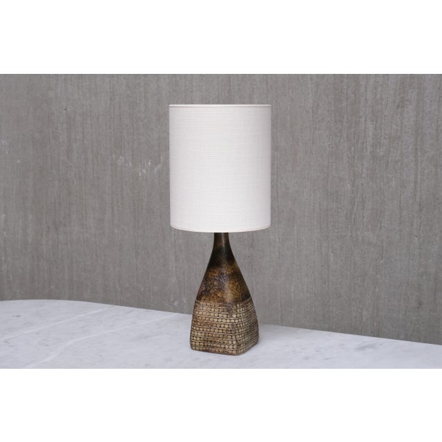 Textured Stoneware Table Lamp by Stig Lindberg for Studiohanden Gustavsberg, 1950s For Sale - Image 11 of 11