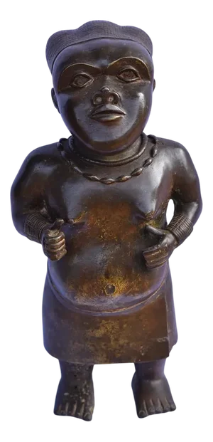 Nigerian Kingdom of Benin Oba Ifé Artist, Court Dwarf, Pre-1800s, Bronze