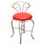Mid-Century Modern Brass Vanity Chair with Red Leather Seat, France, 1950 For Sale - Image 10 of 10