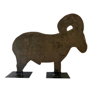 Rare Folk Art Iron Shooting Gallery Carnival Ram Sculpture