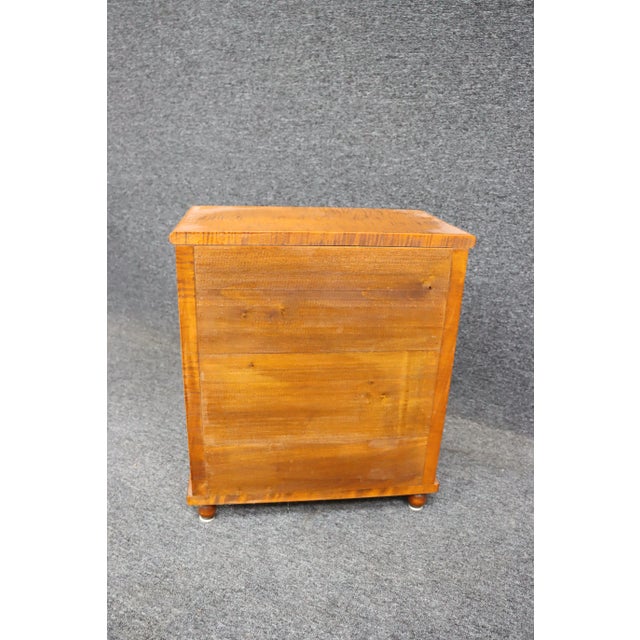 Wood Diminutive Tiger Maple Sheraton Style Bench-Made Chest of Drawers For Sale - Image 7 of 10