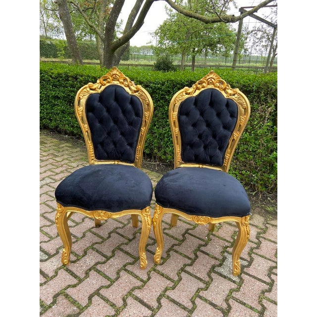 1970s Italian Artisan Baroque Gold Marble Dining Set-5 Pc For Sale - Image 11 of 16