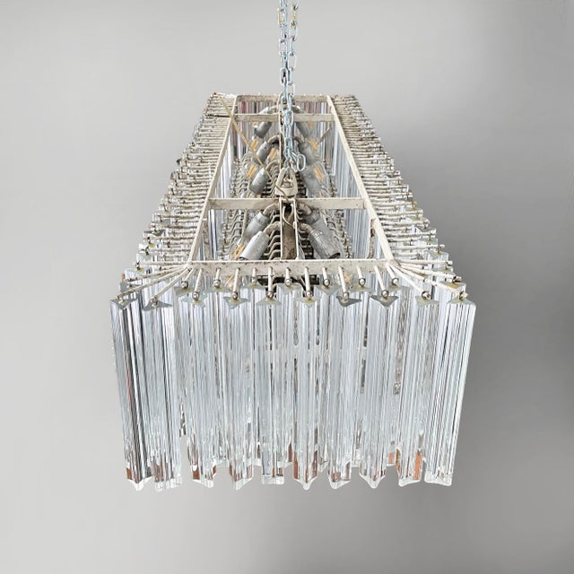 1950s Mid-Century Modern Italian Murano Glass Chandelier attributed to Paolo Venini, 1950s For Sale - Image 5 of 18