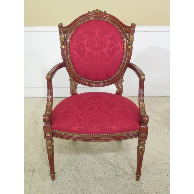 French Louis XV Style Carved Mahogany Arm Chair For Sale - Image 11 of 11