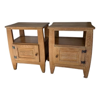 Oak Bedside Tables, 1950s, Set of 2 For Sale