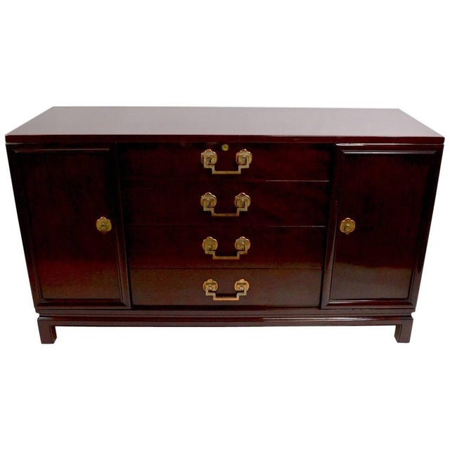 Brown Chinese Style Mahogany Credenza by Landstrom For Sale - Image 8 of 8