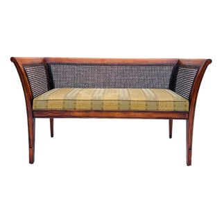 Vintage , Midcentury Style Cane Back Bench For Sale