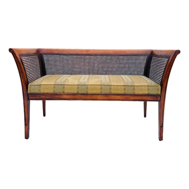 Vintage , Midcentury Style Cane Back Bench For Sale