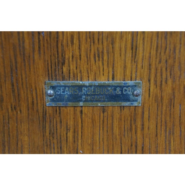 Antique Sears Roebuck & Co Oak Hand Crank Wall Telephone Phone on Stand 24" For Sale - Image 18 of 18