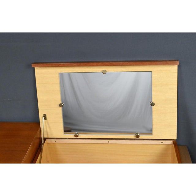 Teak and Nubuck Dressing Table attributed to R. Landault, 1970, Set of 3 For Sale - Image 15 of 18