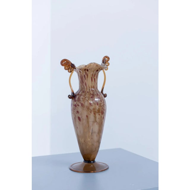 Vintage Blown Murano Glass Vase by Fratelli Toso, 1920s For Sale - Image 10 of 11