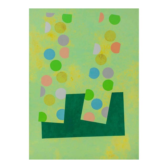 Richard HennessyHuge Oil Painting "Jeu D'enfant" Colorful Vibrant Abstract Geometric, 1970 For Sale