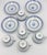 Blue 1970s Jingdezhen Rice Eye Grain Cups & Saucers Blue & White Porcelain 9pc Set For Sale - Image 8 of 10