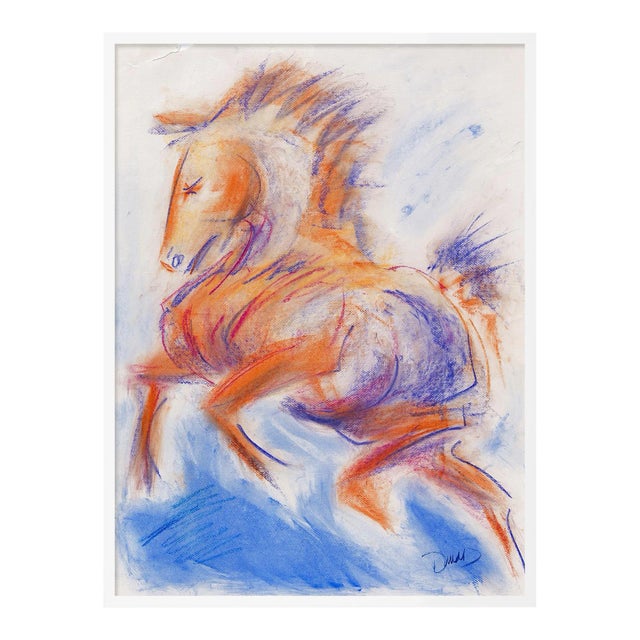 Tower of Horses II by Donna Bernstein, Art Print in White Frame, Medium For Sale