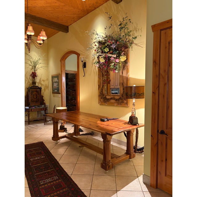 Ralph Lauren Home Danby Pine Country Farmhouse Trestle Dining Table For Sale - Image 11 of 12