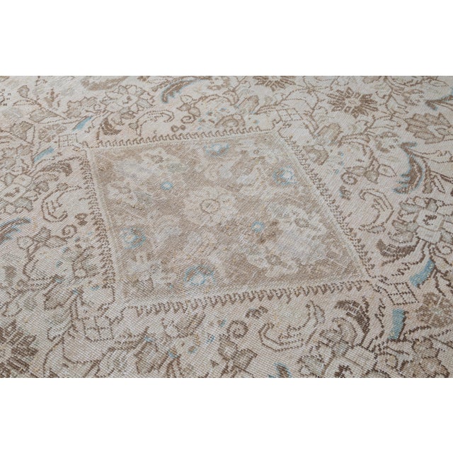 Art Deco Mid 20th Century Elegant Oversized Tribal Rug – Soft Neutrals & Delicate Detailing -9' 7'' X 12' 7'' For Sale - Image 3 of 12