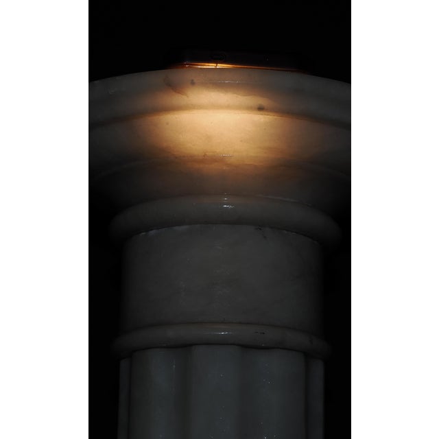 Vintage 36+ Inch Neoclassical Decorative Alabaster Column Stand For Sale - Image 9 of 12