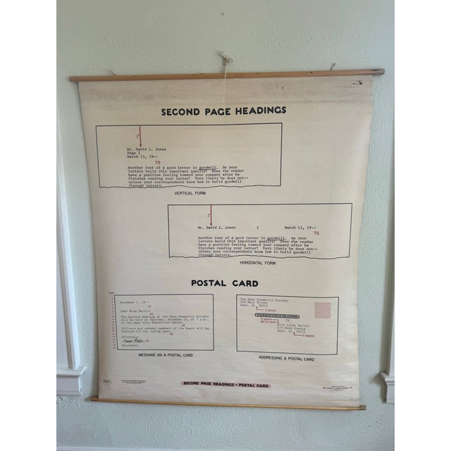 Vintage 1969 Typing Instruction Pull-Down Chart – Secretary School Poster -- Poster F For Sale - Image 9 of 9