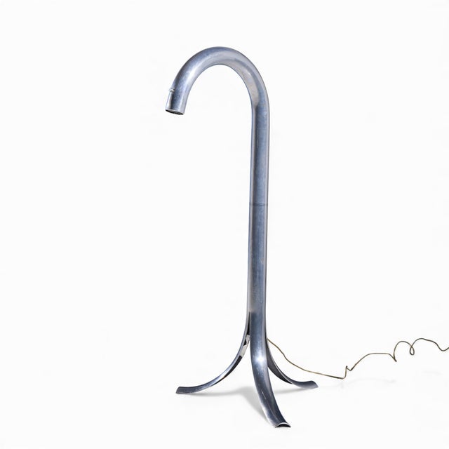 Mid 20th Century John Mascheroni Mid Century Aluminum Tubo Floor Lamps - Pair For Sale - Image 5 of 9