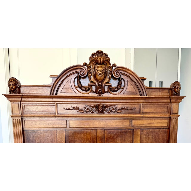 Chocolate 19th Century Carved French Walnut Bed Frame For Sale - Image 8 of 12