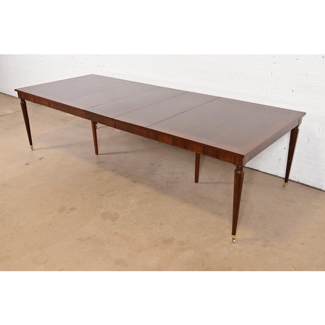 1980s Kindel Furniture French Regency Louis XVI Cherry Wood Extension Dining Table, Newly Refinished For Sale - Image 12 of 12