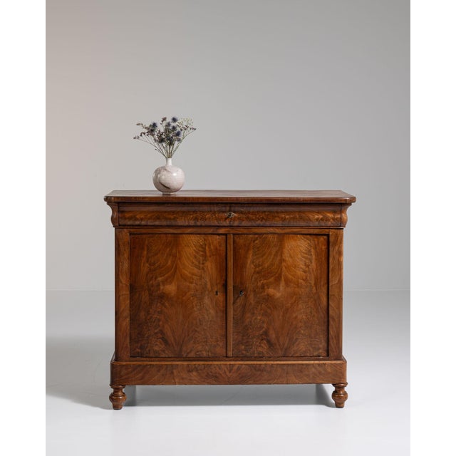 Chestnut 19th Century France Rich Mahogany Flame Mahogany Buffet For Sale - Image 8 of 11