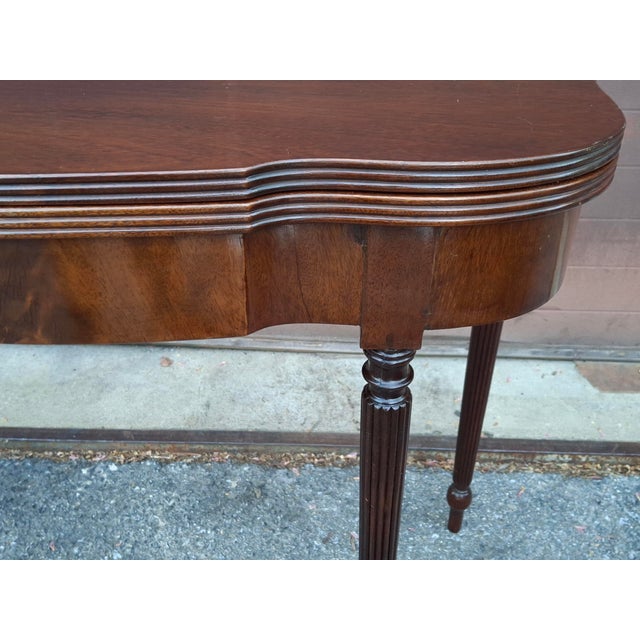 Brown Late 19th Century Sheraton Mahogany Flip Top Card Console Table For Sale - Image 8 of 8
